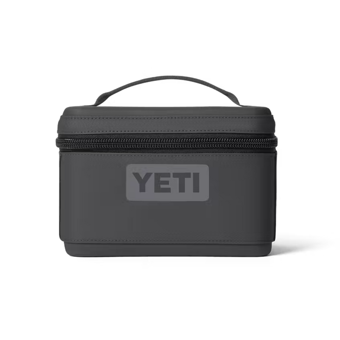 Black YETI lunch box on a white background