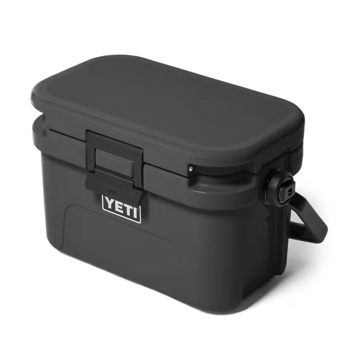 Black YETI cooler box on a white background
