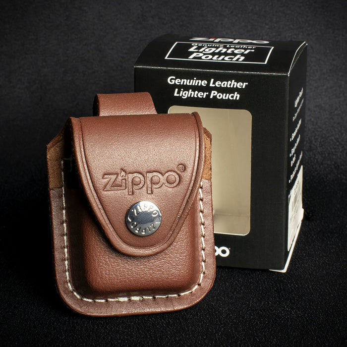 Zippo Lighter Pouch With Belt Loop - Brown Leather