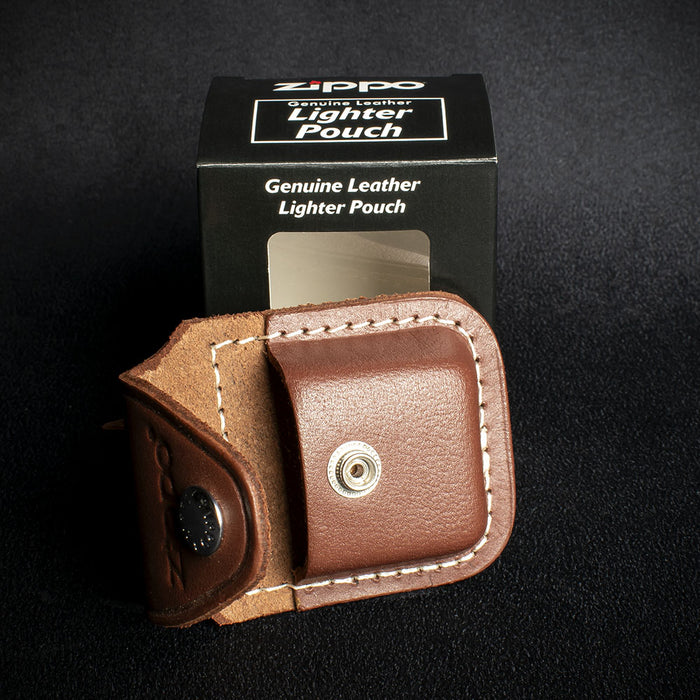 Zippo Lighter Pouch With Belt Loop - Brown Leather