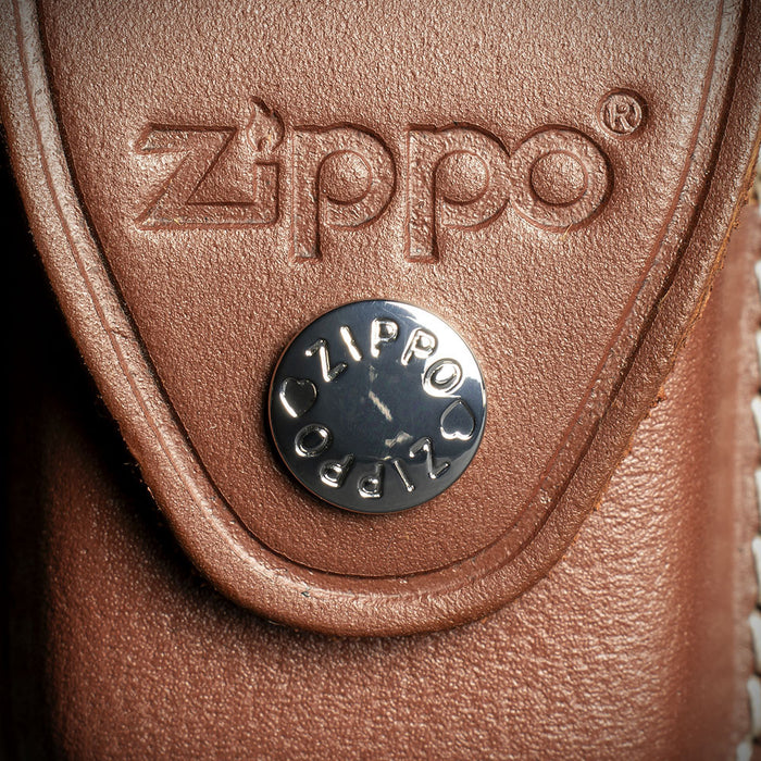 Zippo Lighter Pouch With Belt Loop - Brown Leather
